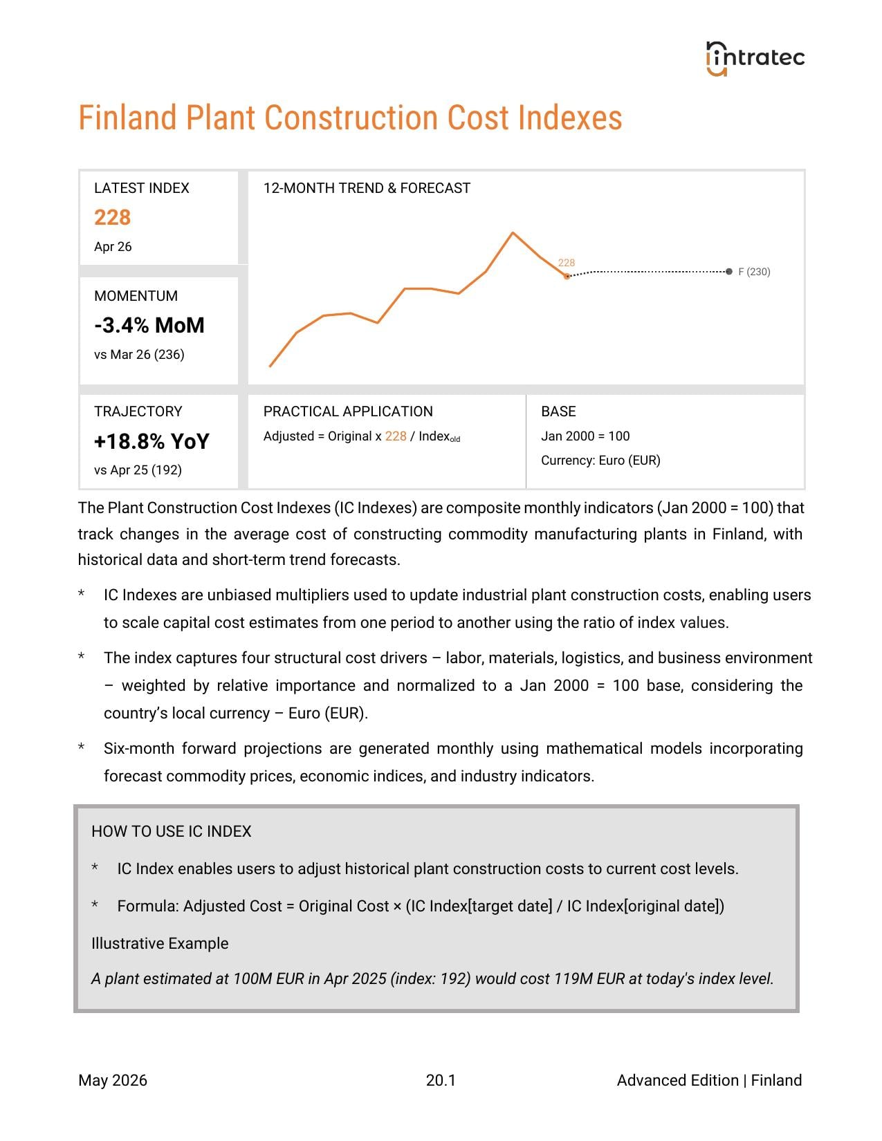 Plant Construction Cost Indexes Page 1